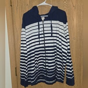 Merona Men's Navy and White Zip-Up Sweater